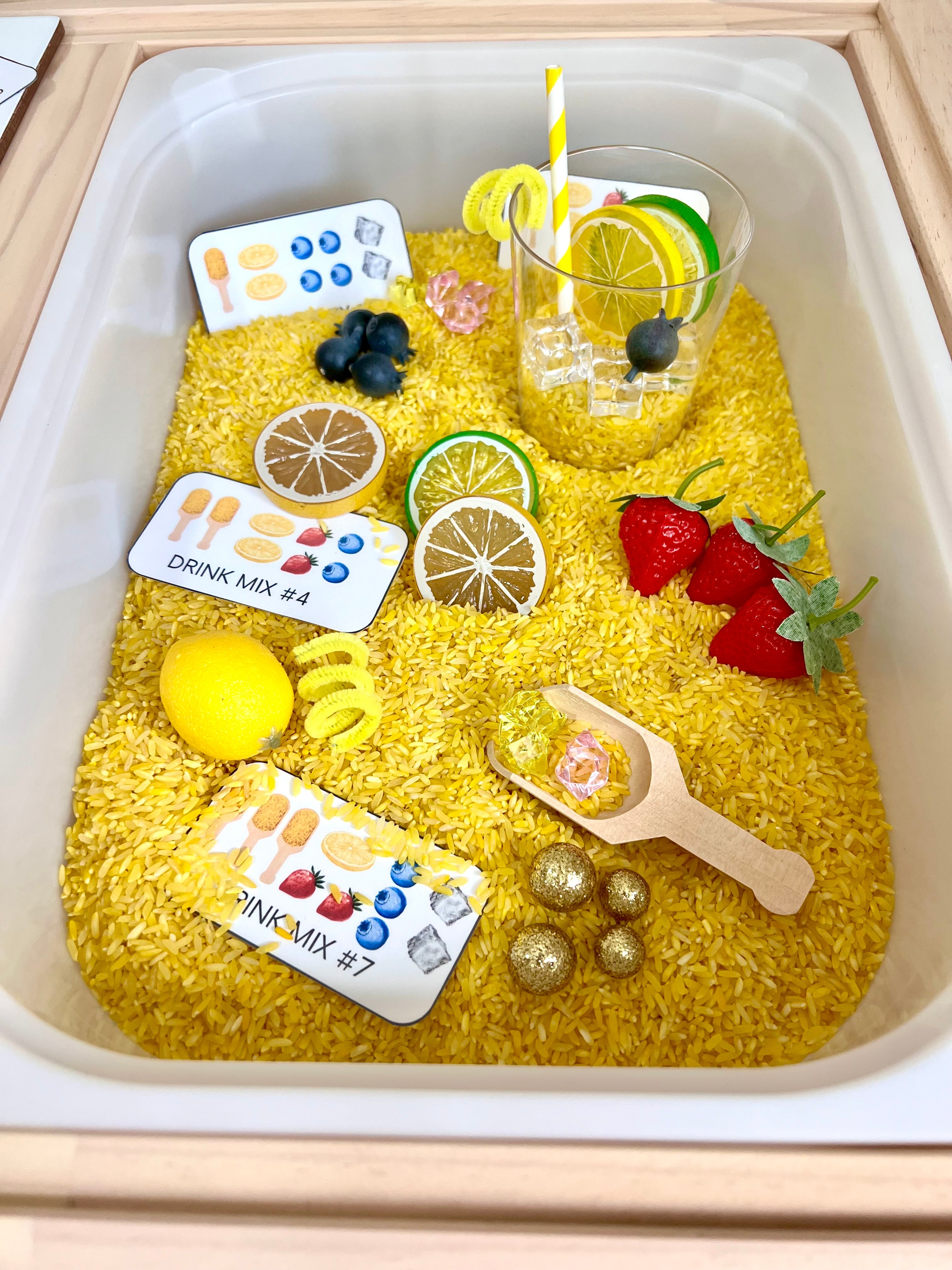 Lemonade Stand Sensory Learning Kit | Themed Sensory Table Supplies Kit for Shared Play
