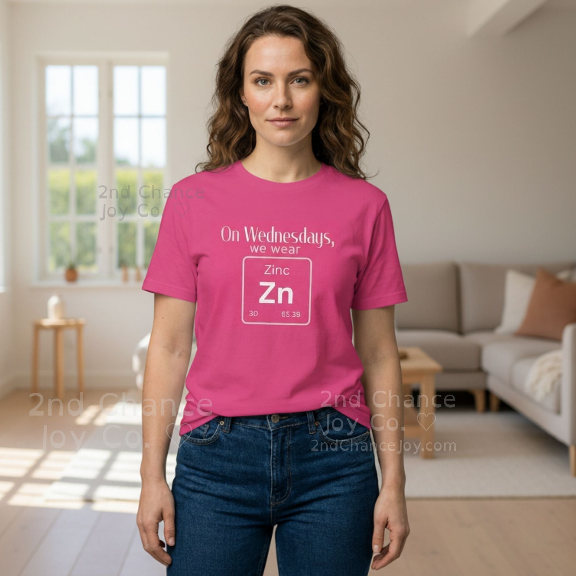Periodic Table "On Wednesdays We Wear Zinc" - Chemistry Mean Girls Novelty Unisex T-Shirt