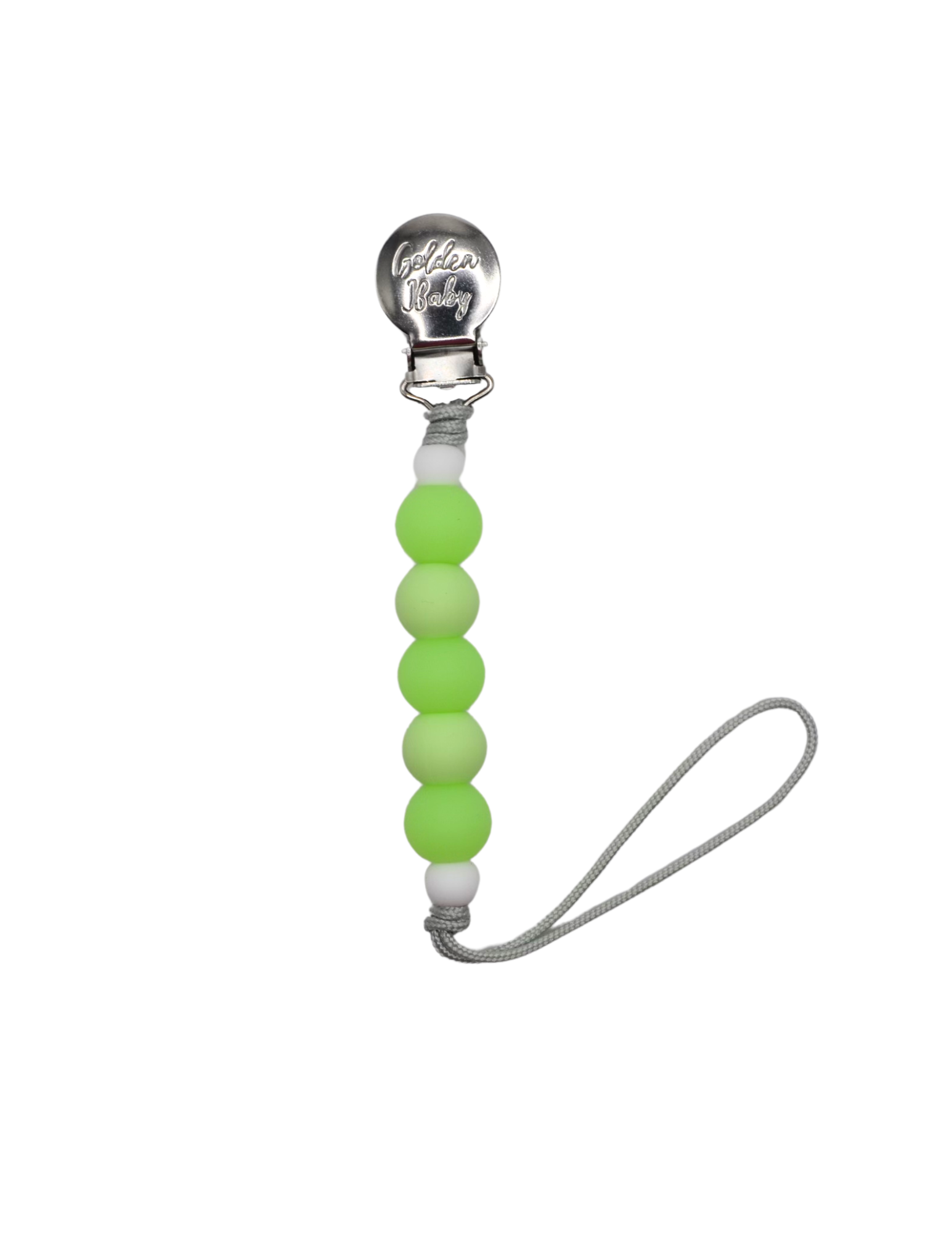 Baby Pacifier Clip in Glow-in-the-Dark Green | Safety-Tested Food-grade Silicone Paci Clip