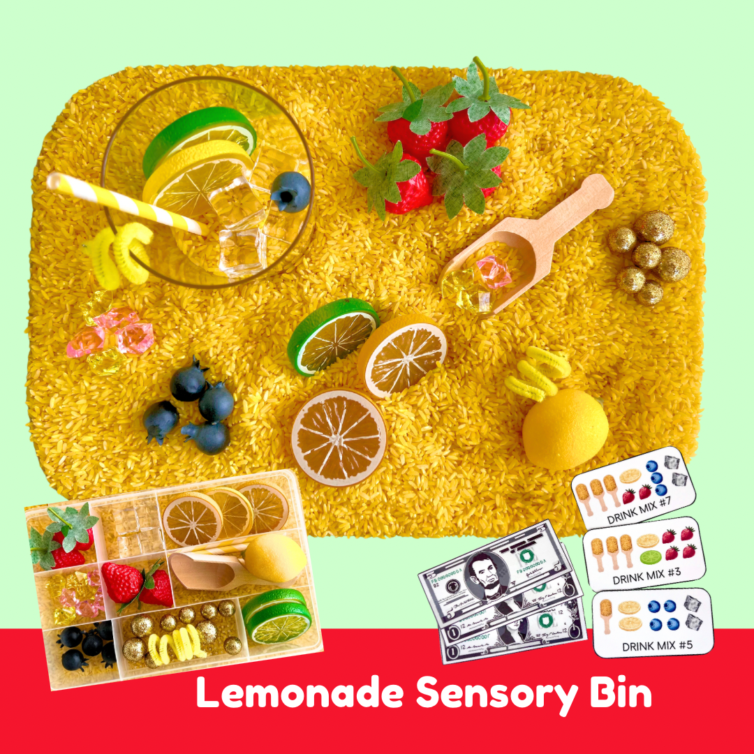 Lemonade Stand Sensory Learning Kit | Themed Sensory Table Supplies Kit for Shared Play