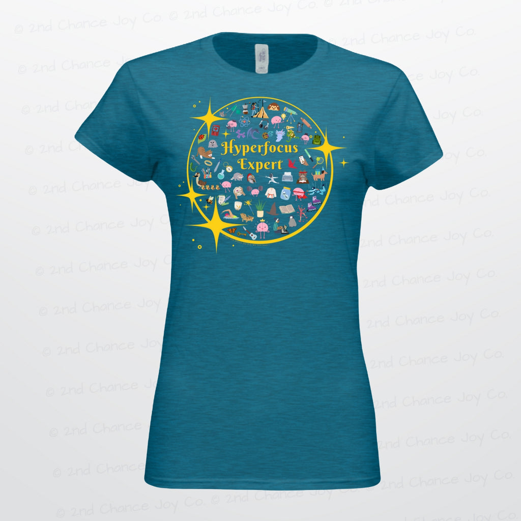 Hyperfocus Expert *Juniors Fit* | ADHD & Neurodiversity Starry Mini Icons - Juniors/Ladies Slim-Fit T-Shirt