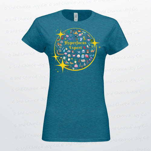 Hyperfocus Expert *Juniors Fit* | ADHD & Neurodiversity Starry Mini Icons - Juniors/Ladies Slim-Fit T-Shirt