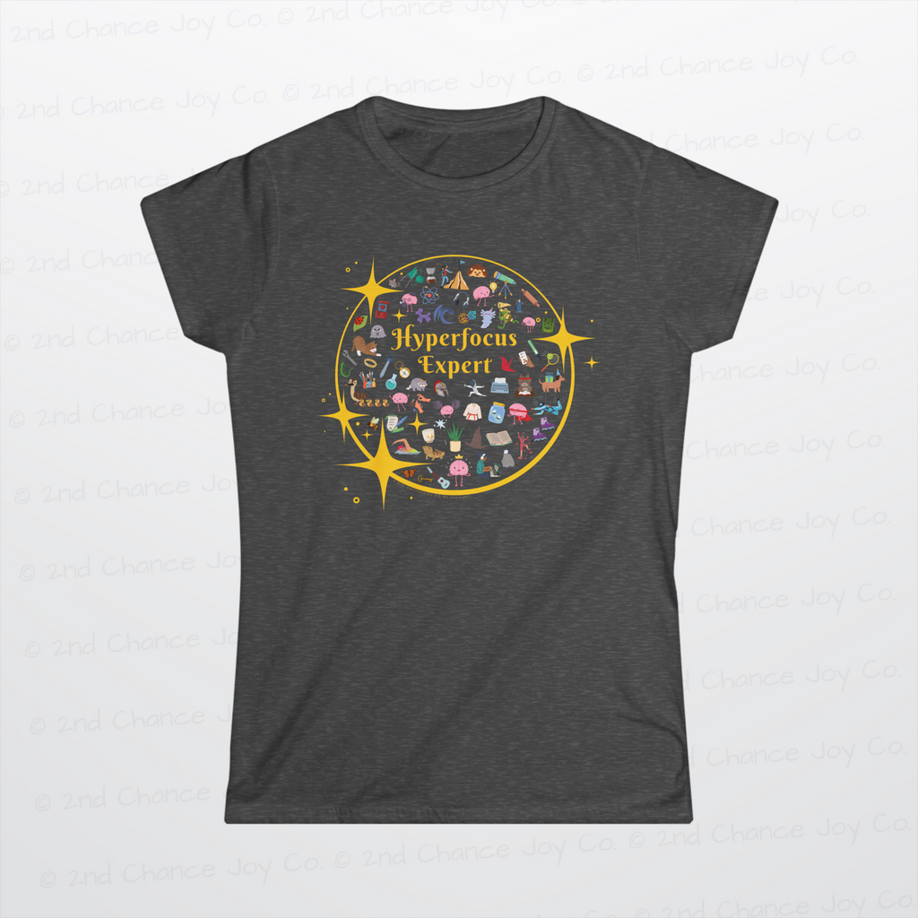 Hyperfocus Expert *Juniors Fit* | ADHD & Neurodiversity Starry Mini Icons - Juniors/Ladies Slim-Fit T-Shirt
