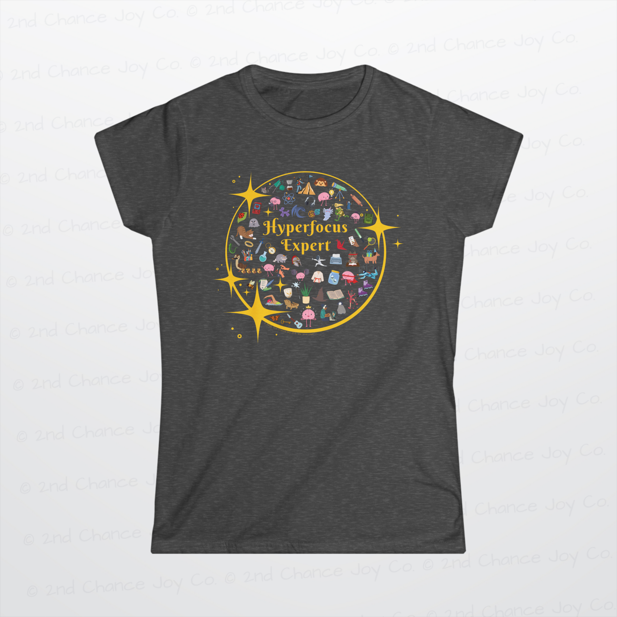 Hyperfocus Expert *Juniors Fit* | ADHD & Neurodiversity Starry Mini Icons - Juniors/Ladies Slim-Fit T-Shirt