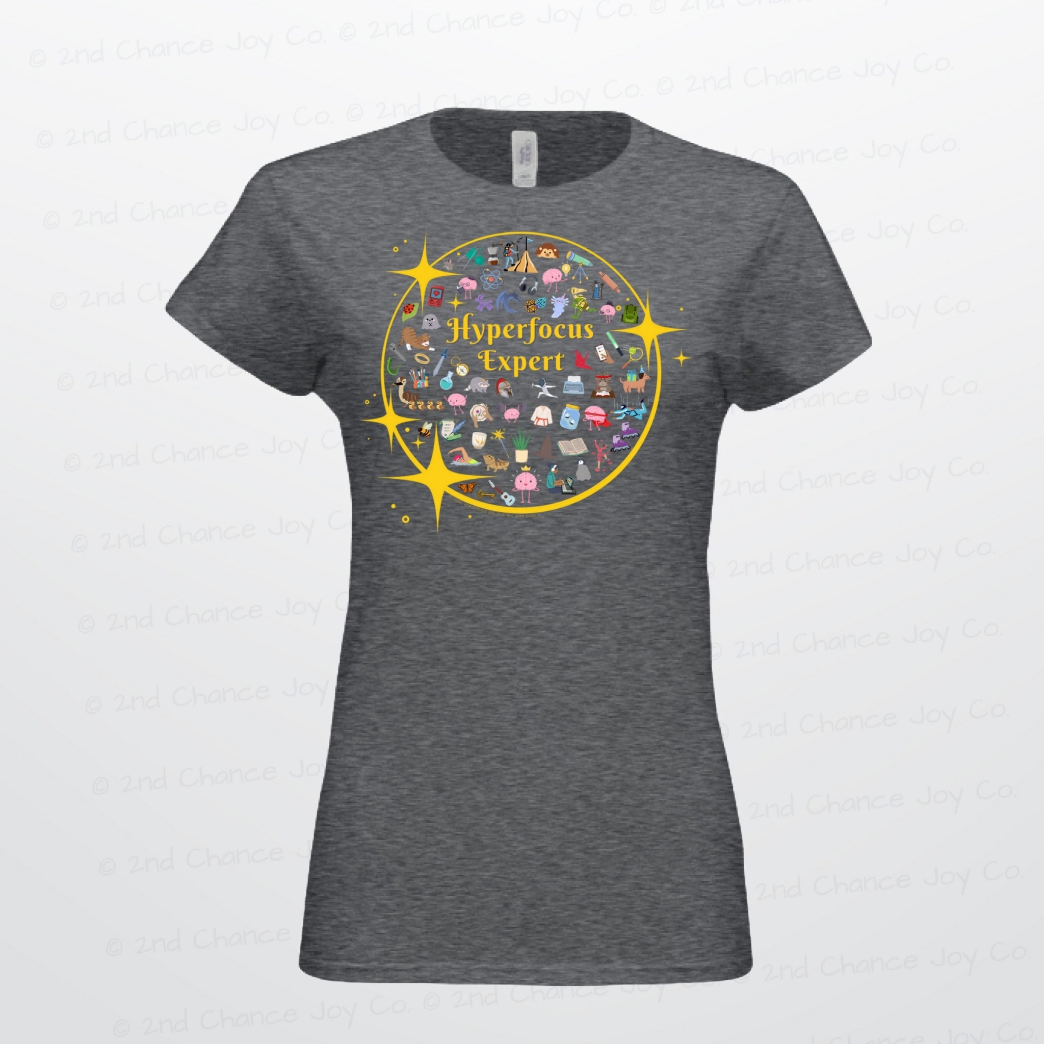 Hyperfocus Expert *Juniors Fit* | ADHD & Neurodiversity Starry Mini Icons - Juniors/Ladies Slim-Fit T-Shirt