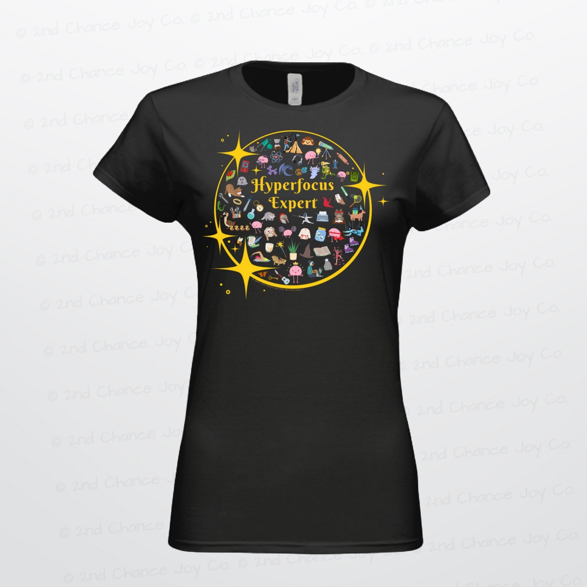 Hyperfocus Expert *Juniors Fit* | ADHD & Neurodiversity Starry Mini Icons - Juniors/Ladies Slim-Fit T-Shirt