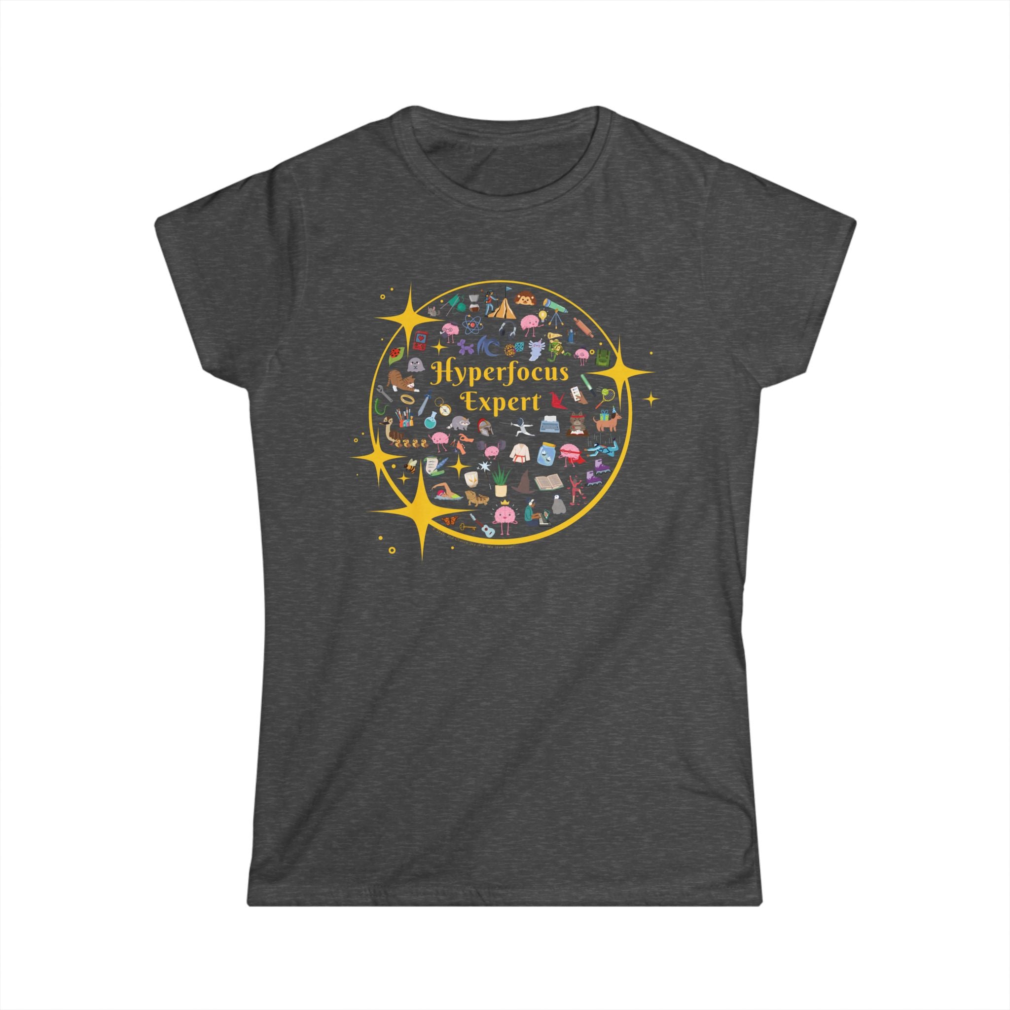 Hyperfocus Expert *Juniors Fit* | ADHD & Neurodiversity Starry Mini Icons - Juniors/Ladies Slim-Fit T-Shirt