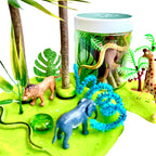 Jungle and Safari Animals Playdough Kit | Themed Trinkets and Natural Playdough Jar for Shared Play