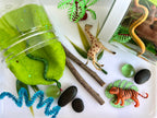 Jungle and Safari Animals Playdough Kit | Themed Trinkets and Natural Playdough Jar for Shared Play