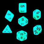 Enchanted Grotto | Glow-in-the-Dark 7-piece Easy Visibility Green RPG Dice Set