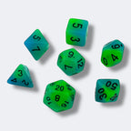 Enchanted Grotto | Glow-in-the-Dark 7-piece Easy Visibility Green RPG Dice Set