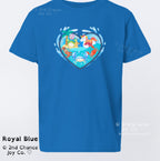 Crabby Hearts Kids T-Shirt | Cute Ocean Crabs and Unicorn Heart Soft-Fit Kids Tee