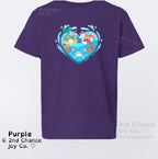 Crabby Hearts Kids T-Shirt | Cute Ocean Crabs and Unicorn Heart Soft-Fit Kids Tee