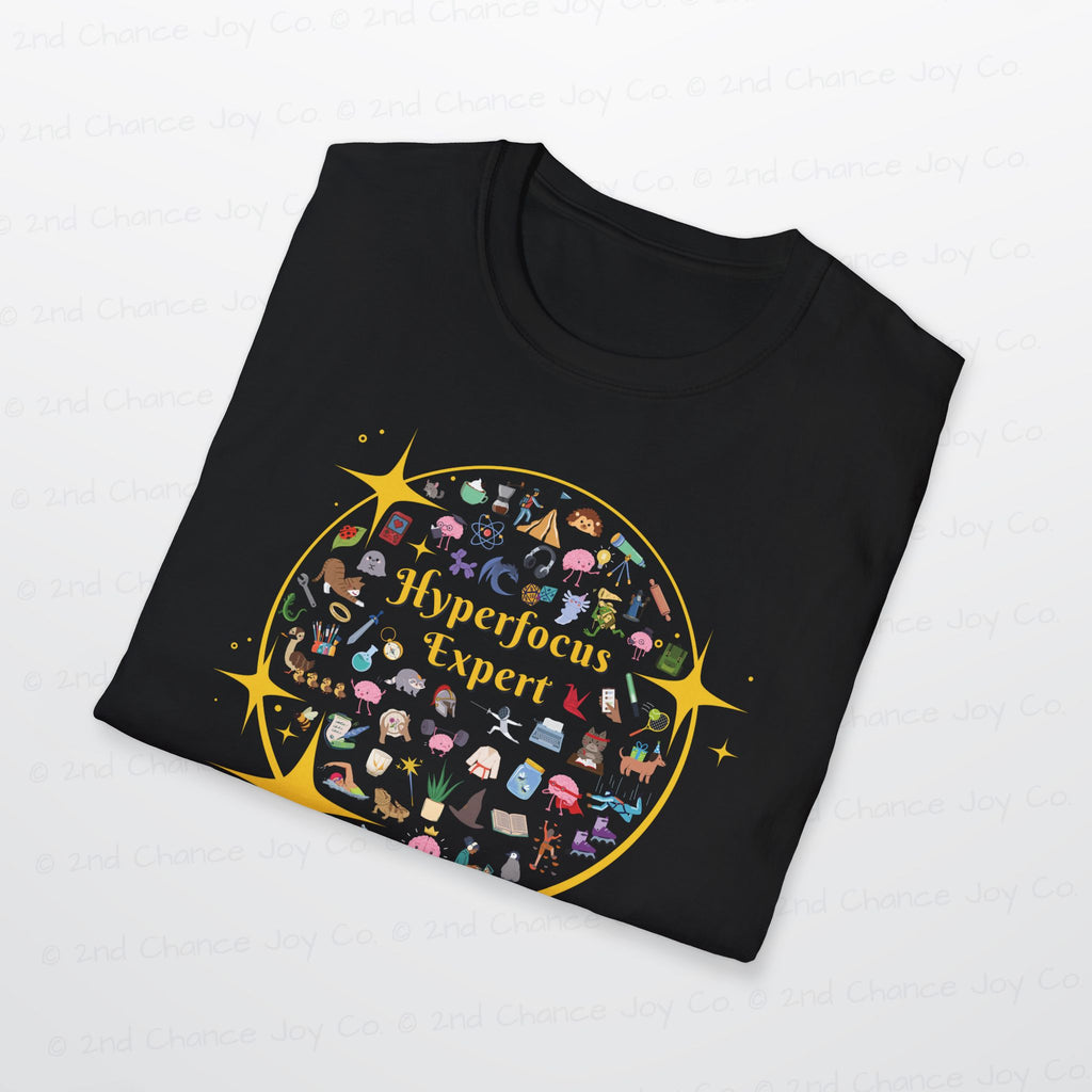 Hyperfocus Expert T-Shirt | ADHD and Neurodiversity Unisex-Fit Starry Mini Icons T-Shirt