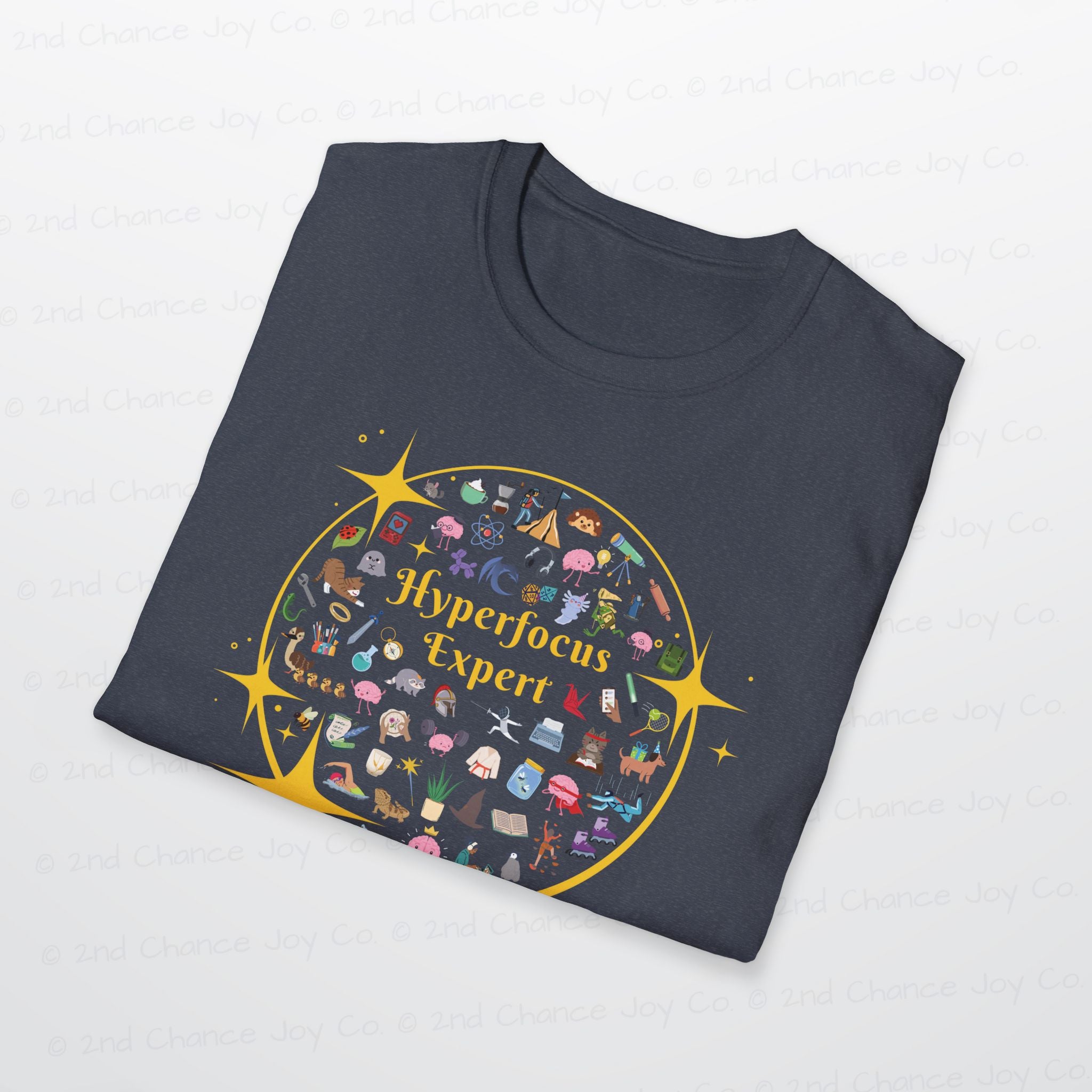 Hyperfocus Expert T-Shirt | ADHD and Neurodiversity Unisex-Fit Starry Mini Icons T-Shirt