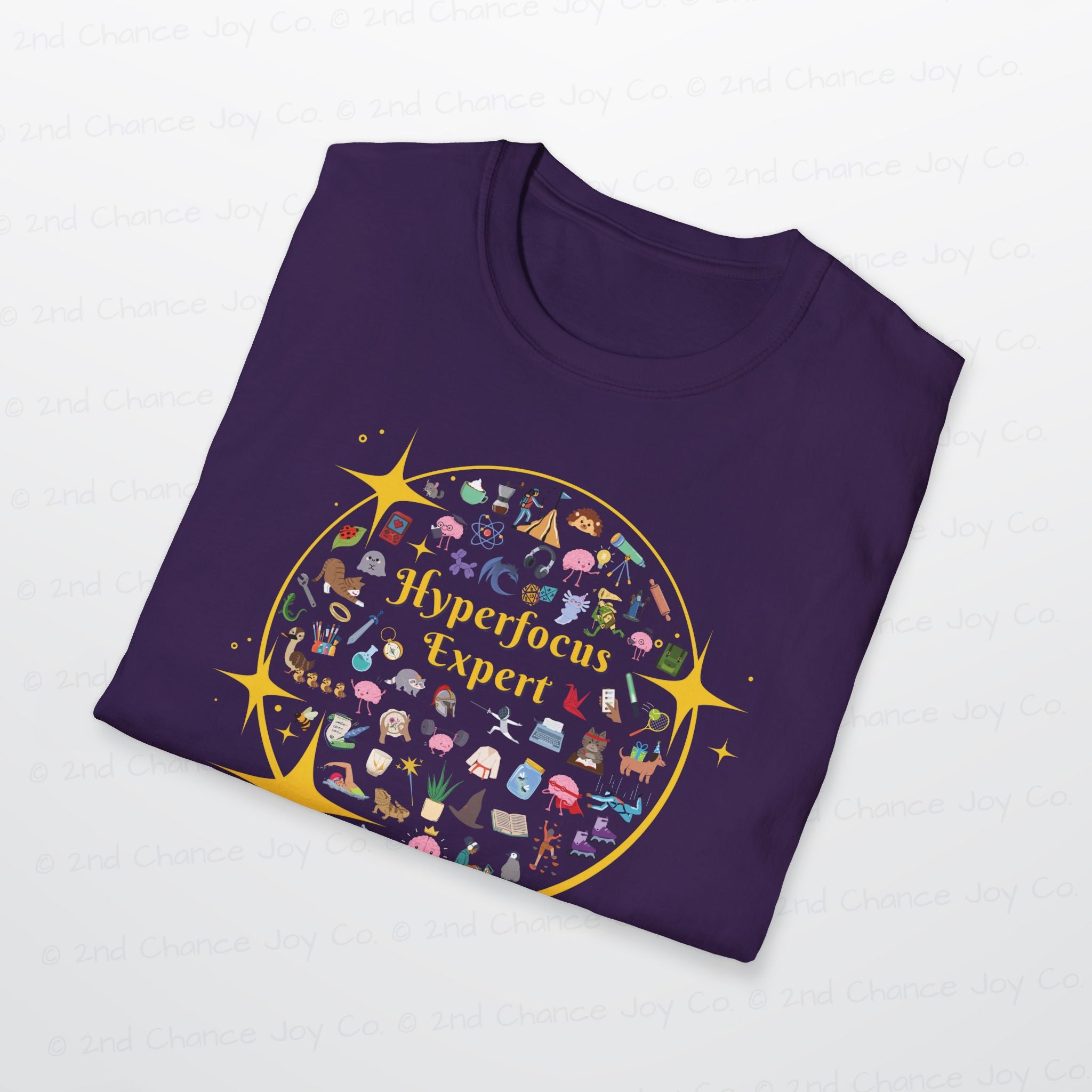 Hyperfocus Expert T-Shirt | ADHD and Neurodiversity Unisex-Fit Starry Mini Icons T-Shirt