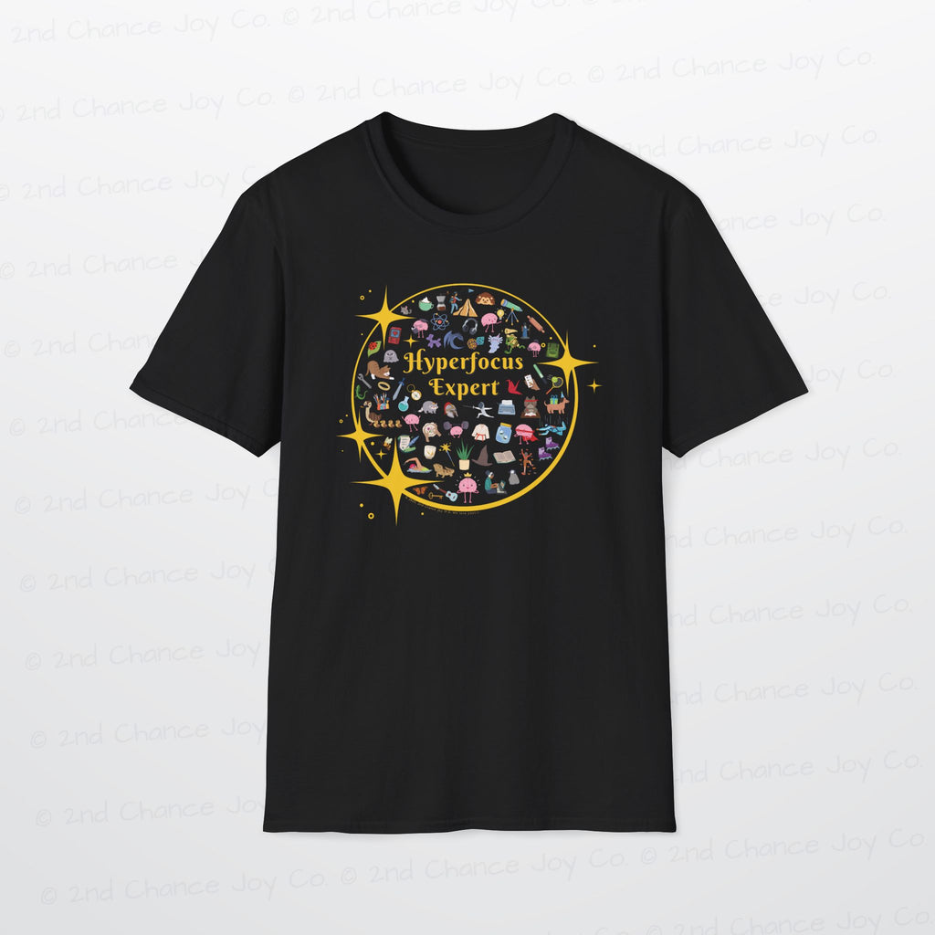Hyperfocus Expert T-Shirt | ADHD and Neurodiversity Unisex-Fit Starry Mini Icons T-Shirt