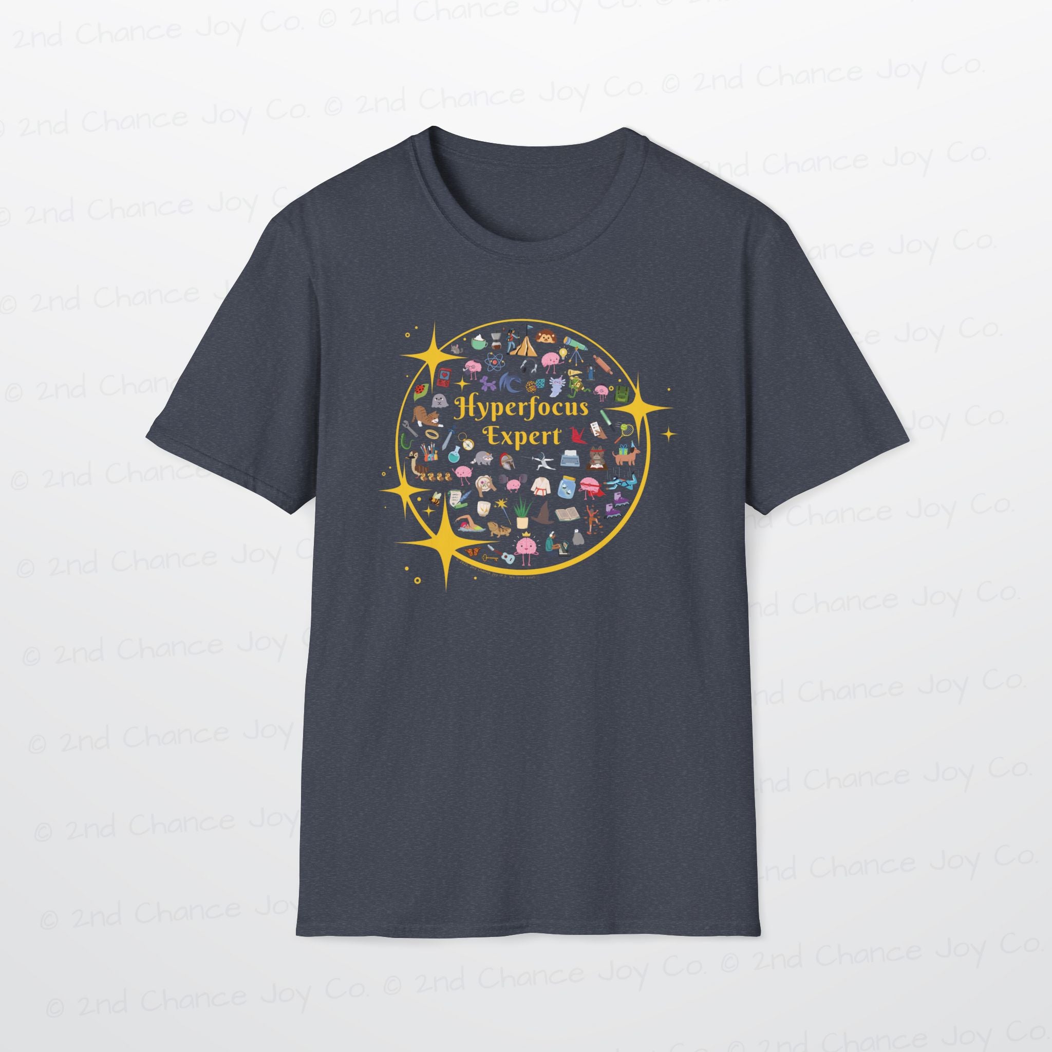 Hyperfocus Expert T-Shirt | ADHD and Neurodiversity Unisex-Fit Starry Mini Icons T-Shirt