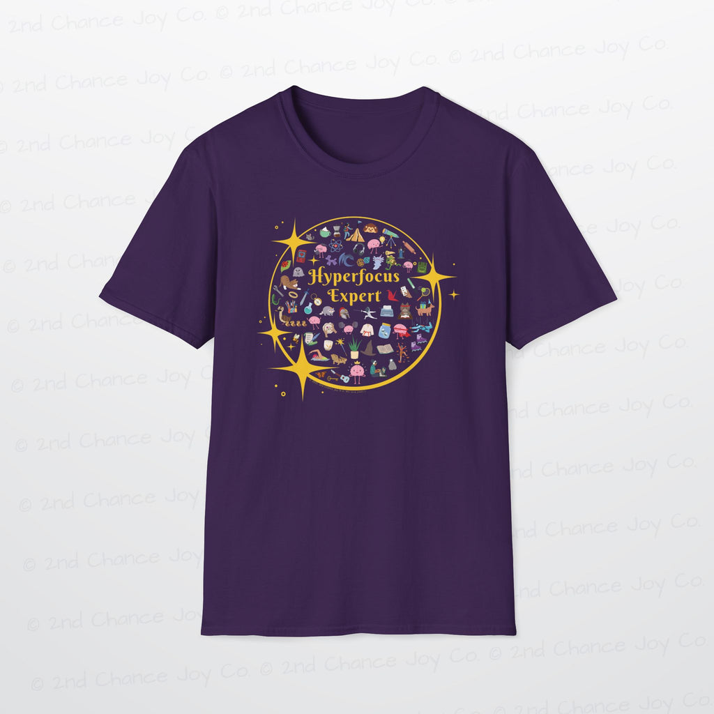 Hyperfocus Expert T-Shirt | ADHD and Neurodiversity Unisex-Fit Starry Mini Icons T-Shirt