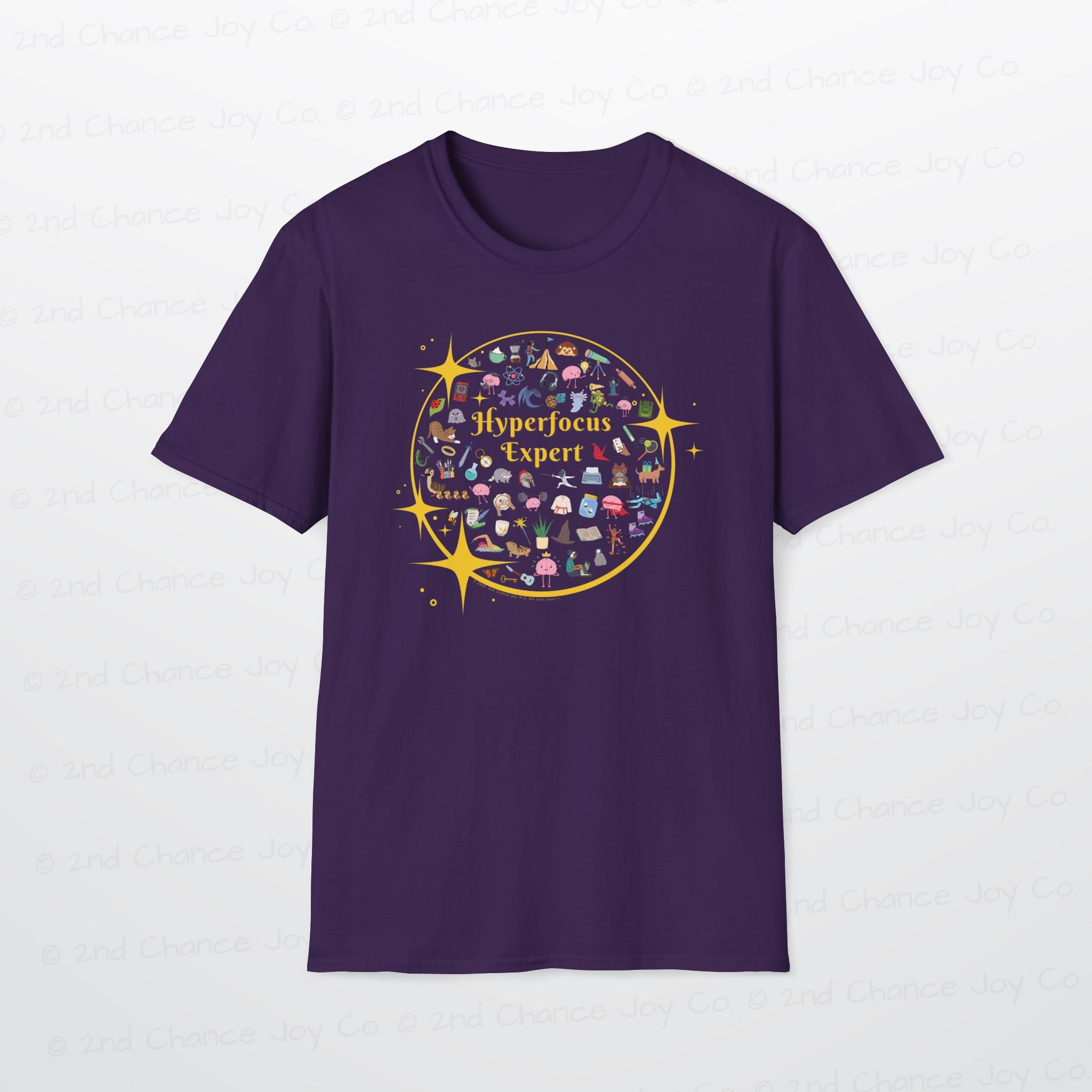 Hyperfocus Expert T-Shirt | ADHD and Neurodiversity Unisex-Fit Starry Mini Icons T-Shirt