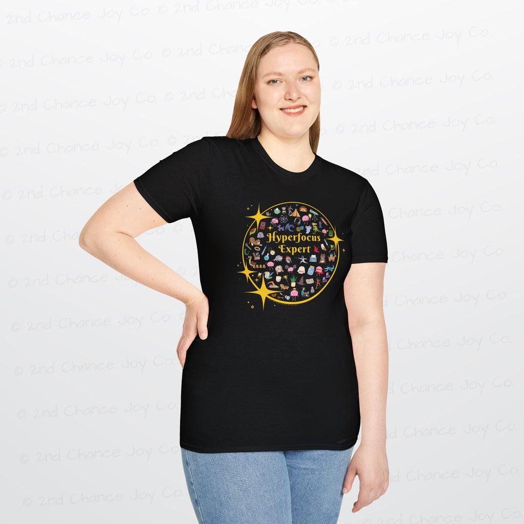 Hyperfocus Expert T-Shirt | ADHD and Neurodiversity Unisex-Fit Starry Mini Icons T-Shirt