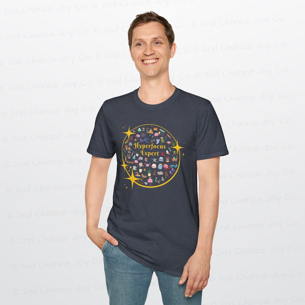 Hyperfocus Expert T-Shirt | ADHD and Neurodiversity Unisex-Fit Starry Mini Icons T-Shirt