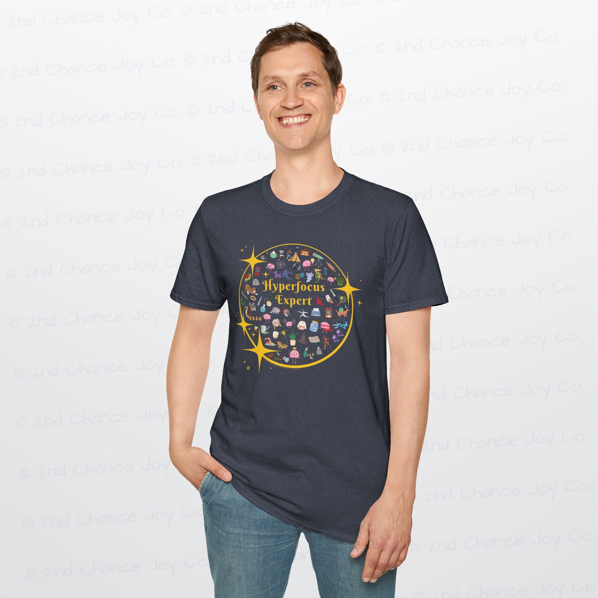 Hyperfocus Expert T-Shirt | ADHD and Neurodiversity Unisex-Fit Starry Mini Icons T-Shirt