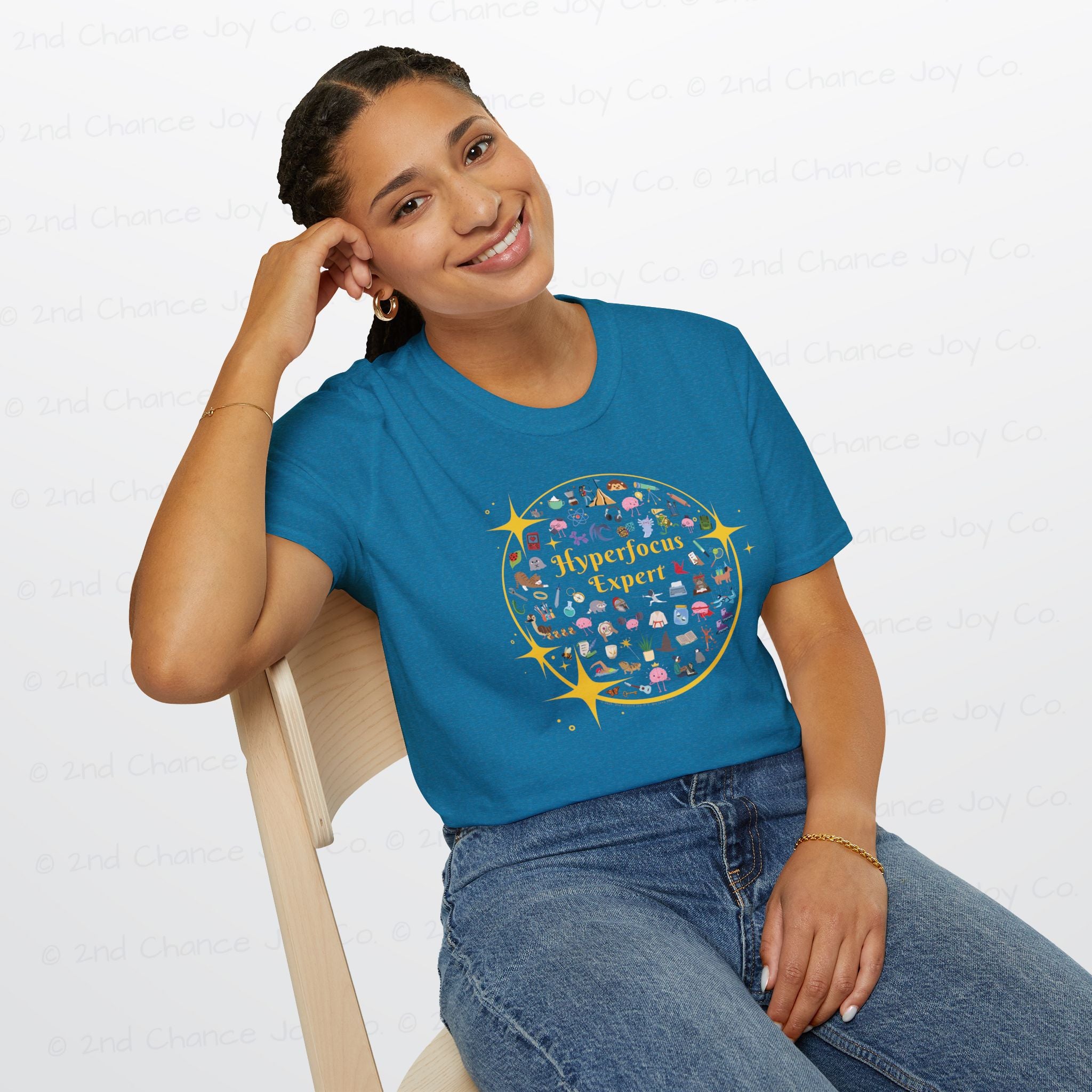 Hyperfocus Expert T-Shirt | ADHD and Neurodiversity Unisex-Fit Starry Mini Icons T-Shirt