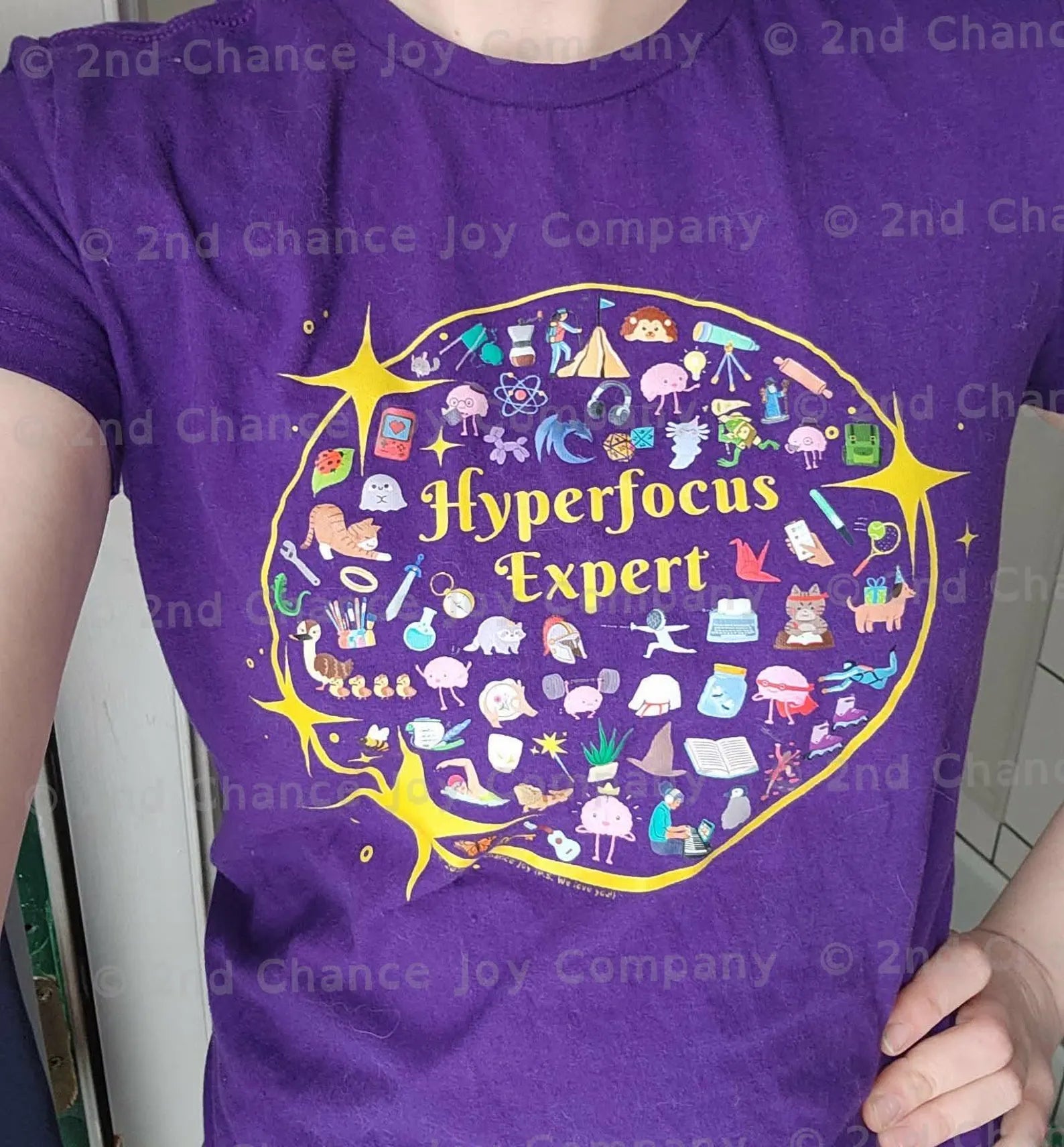 Hyperfocus Expert *Juniors Fit* | ADHD & Neurodiversity Starry Mini Icons - Juniors/Ladies Slim-Fit T-Shirt