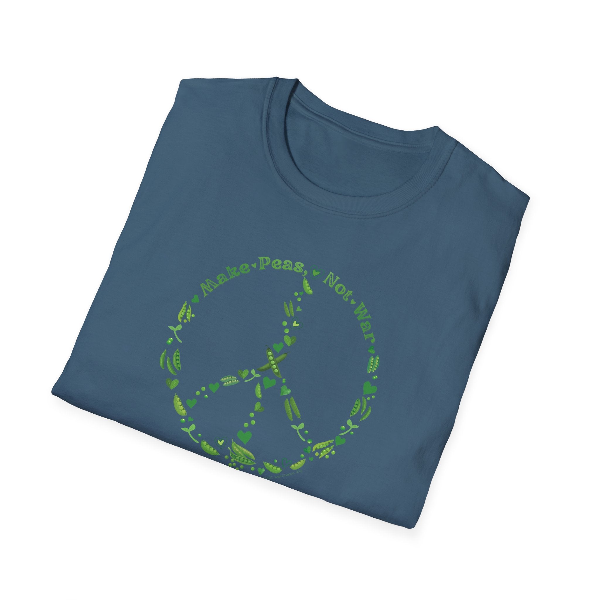 Make Peas Not War T-Shirt | Sweet Pea Peace Symbol Unisex Adults Tee