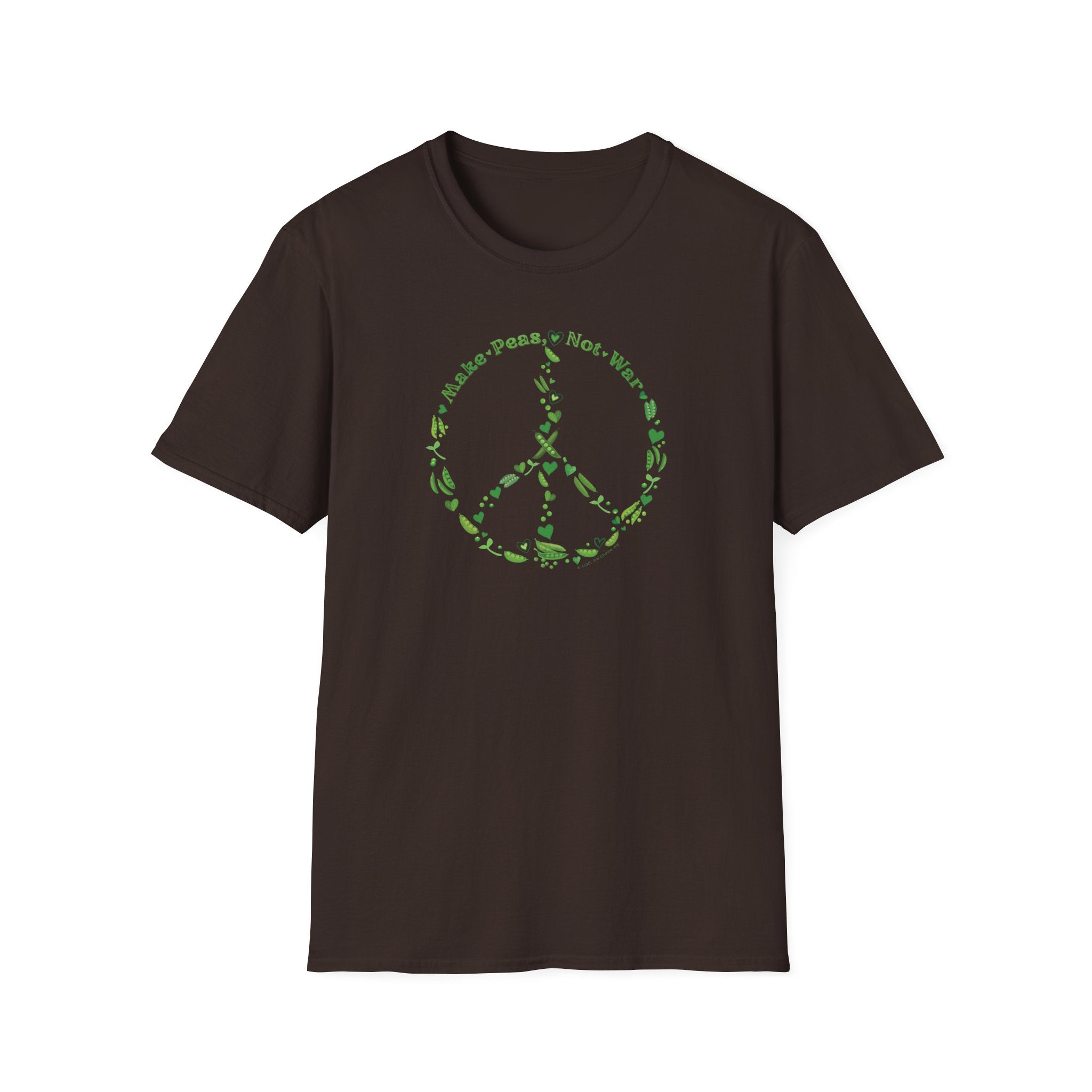 Make Peas Not War T-Shirt | Sweet Pea Peace Symbol Unisex Adults Tee