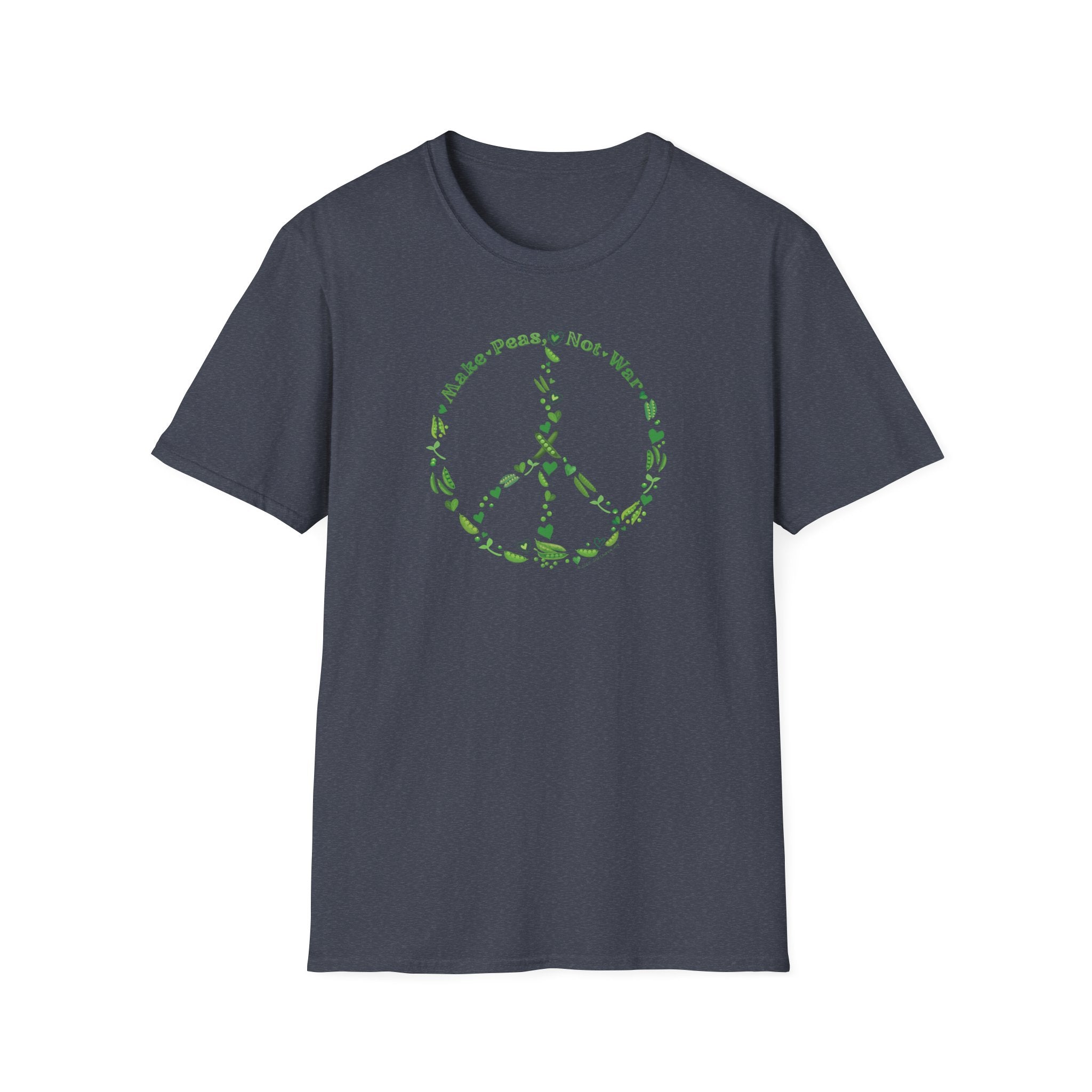 Make Peas Not War T-Shirt | Sweet Pea Peace Symbol Unisex Adults Tee