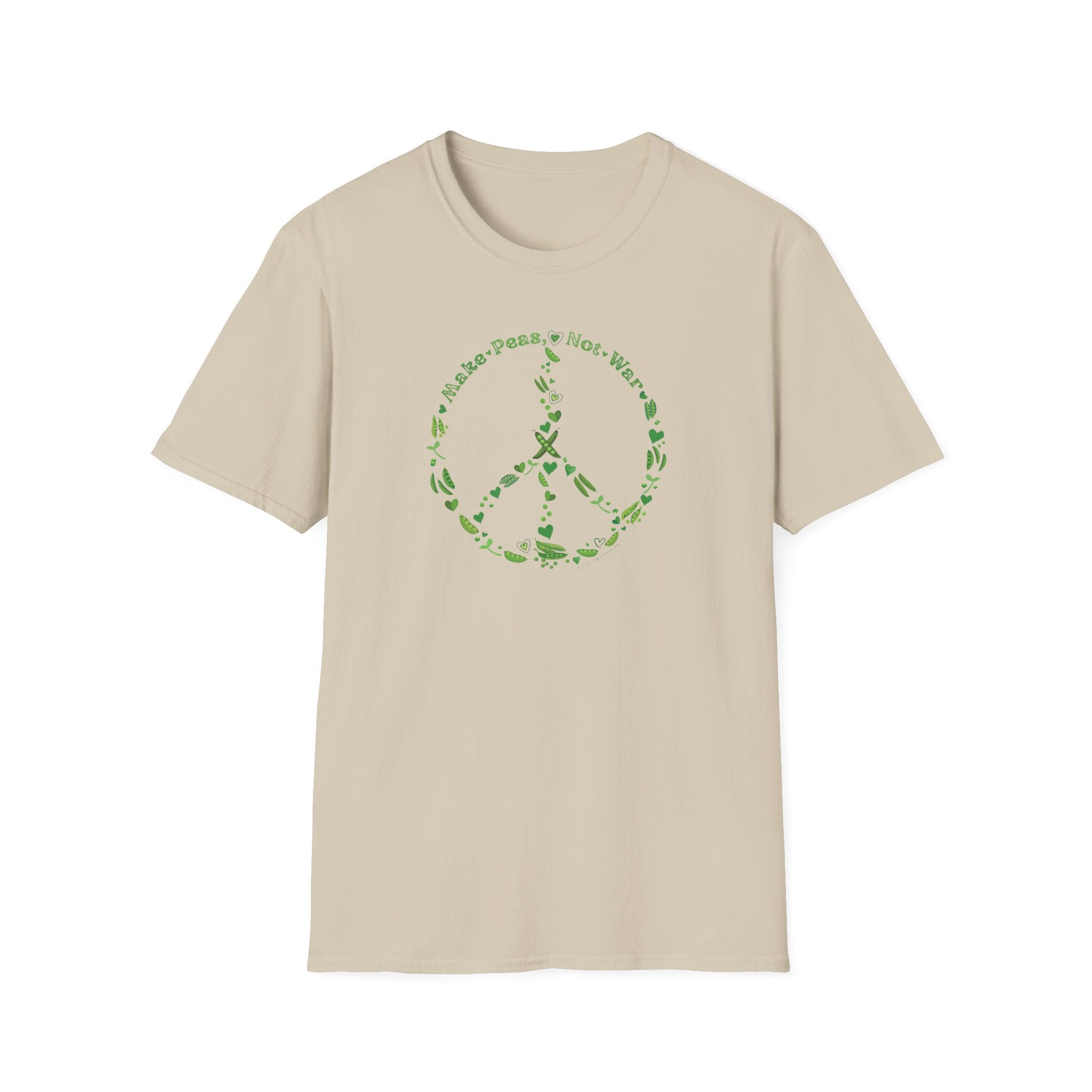 Make Peas Not War T-Shirt | Sweet Pea Peace Symbol Unisex Adults Tee