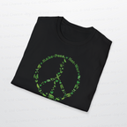 Make Peas Not War T-Shirt | Sweet Pea Peace Symbol Unisex Adults Tee