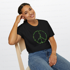 Make Peas Not War T-Shirt | Sweet Pea Peace Symbol Unisex Adults Tee