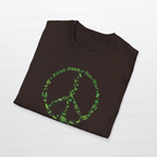 Make Peas Not War T-Shirt | Sweet Pea Peace Symbol Unisex Adults Tee