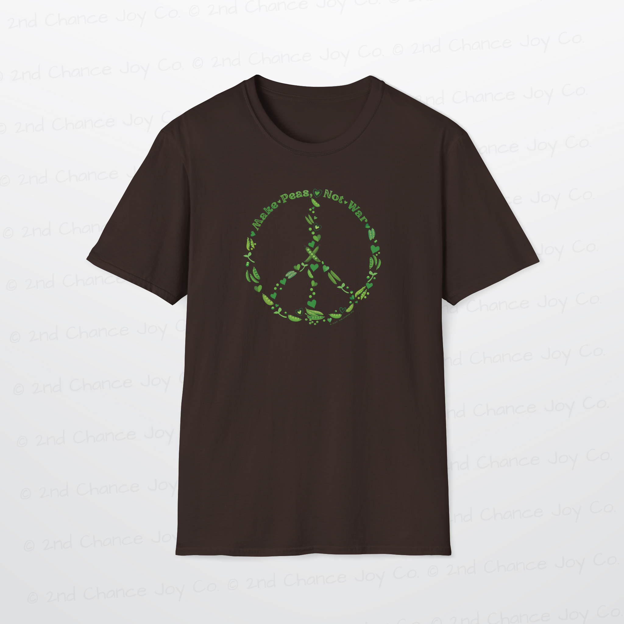 Make Peas Not War T-Shirt | Sweet Pea Peace Symbol Unisex Adults Tee