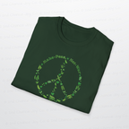 Make Peas Not War T-Shirt | Sweet Pea Peace Symbol Unisex Adults Tee