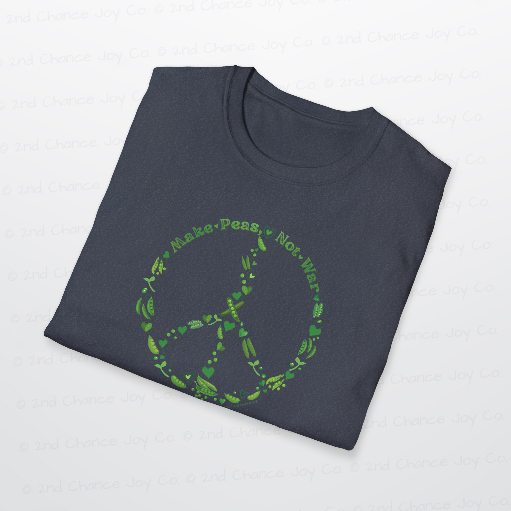 Make Peas Not War T-Shirt | Sweet Pea Peace Symbol Unisex Adults Tee