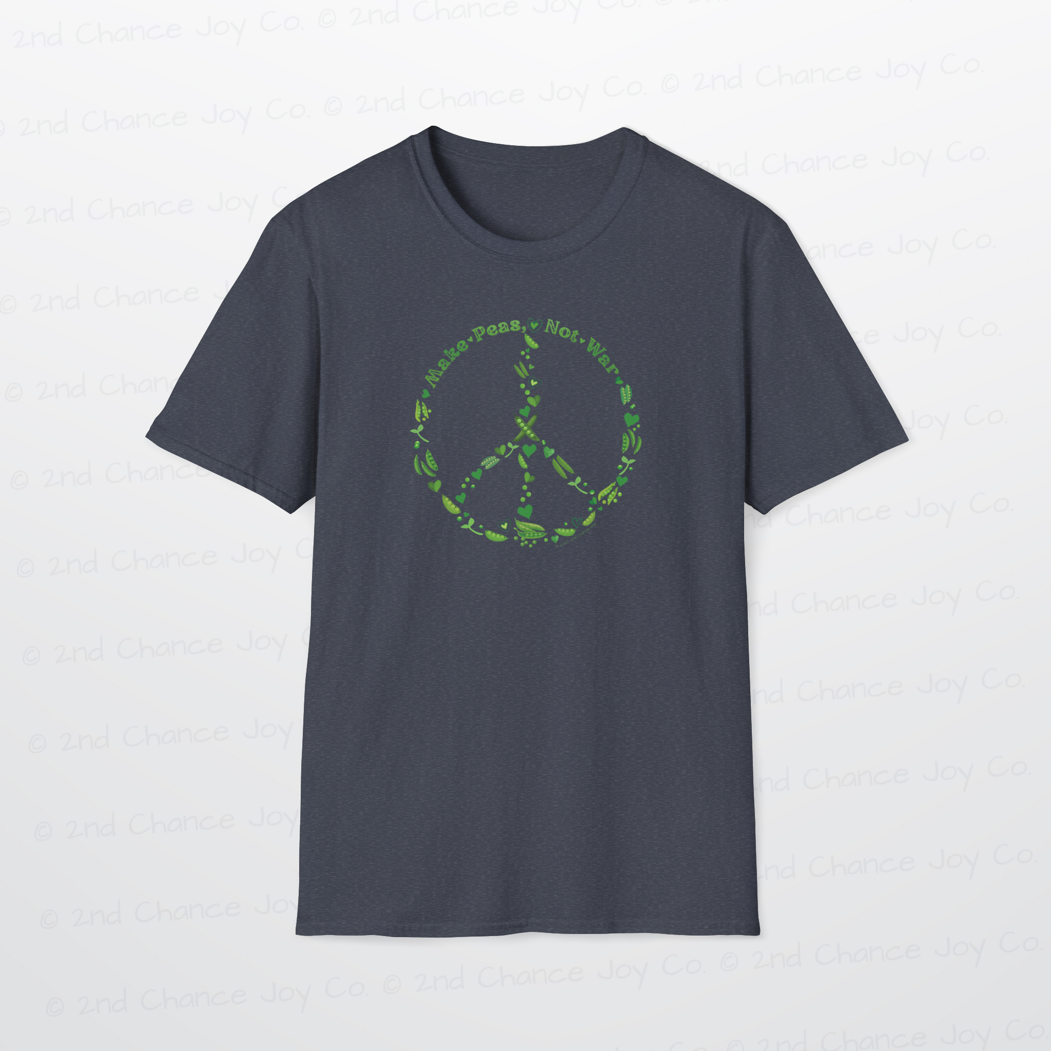 Make Peas Not War T-Shirt | Sweet Pea Peace Symbol Unisex Adults Tee
