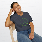 Make Peas Not War T-Shirt | Sweet Pea Peace Symbol Unisex Adults Tee