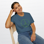 Make Peas Not War T-Shirt | Sweet Pea Peace Symbol Unisex Adults Tee