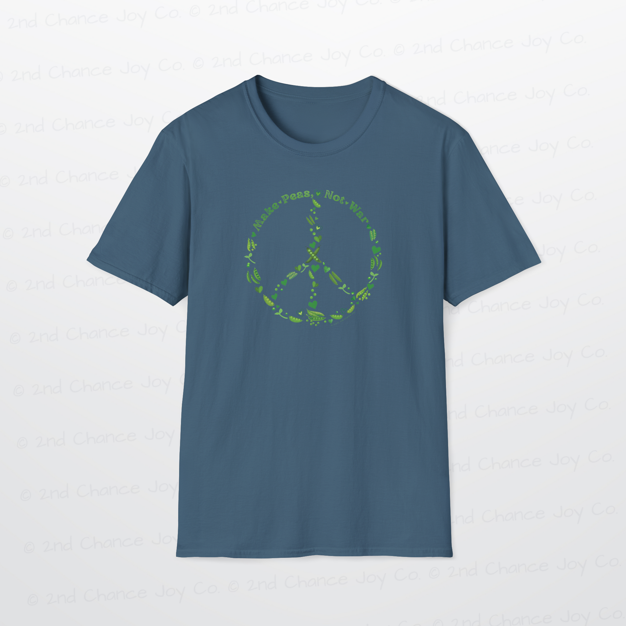Make Peas Not War T-Shirt | Sweet Pea Peace Symbol Unisex Adults Tee