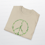 Make Peas Not War T-Shirt | Sweet Pea Peace Symbol Unisex Adults Tee