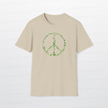 Make Peas Not War T-Shirt | Sweet Pea Peace Symbol Unisex Adults Tee