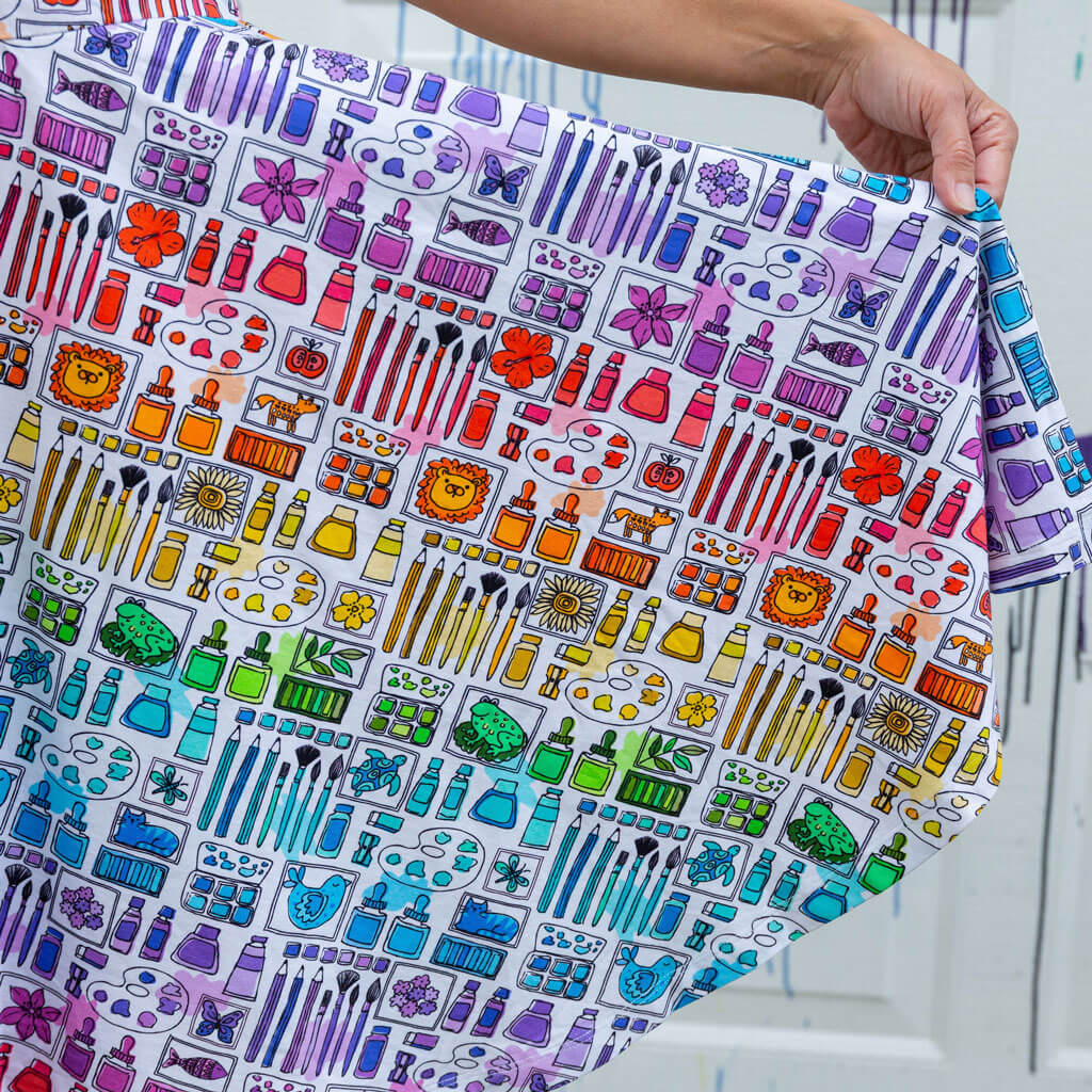 "Smarty Paints" Rainbow Art Supplies Adult Super Twirler Dress with Pockets