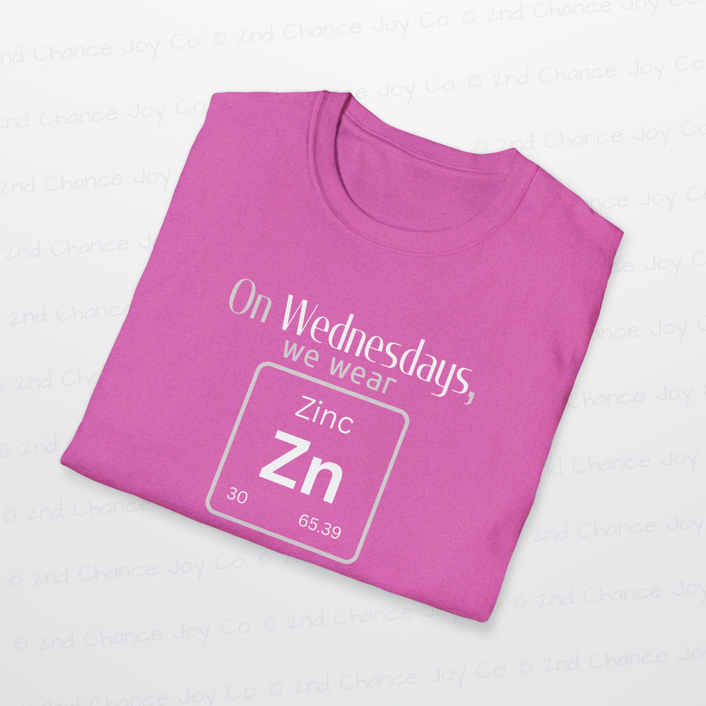Wednesdays We Wear Zinc - Chemistry Periodic Table Shirt
