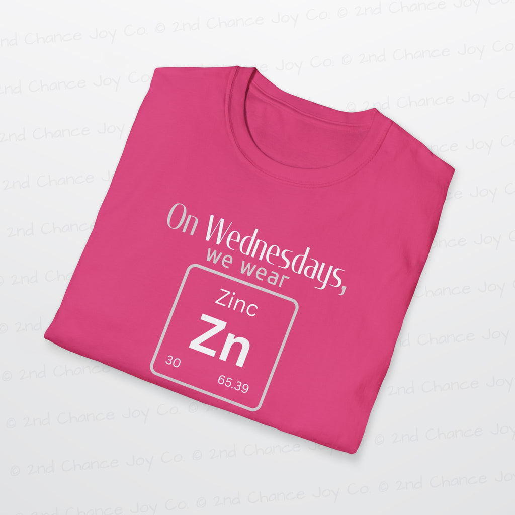 Wednesdays We Wear Zinc - Chemistry Periodic Table Shirt