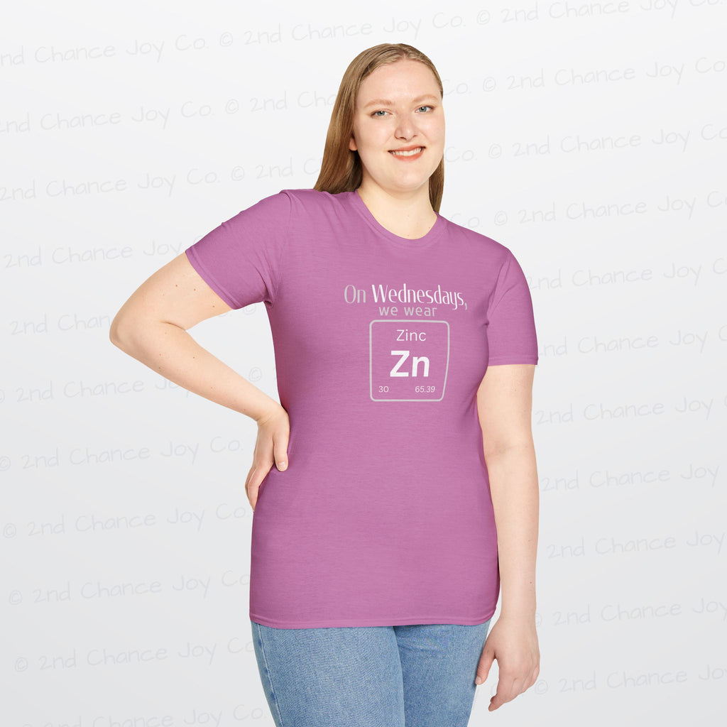 Wednesdays We Wear Zinc - Chemistry Periodic Table Shirt