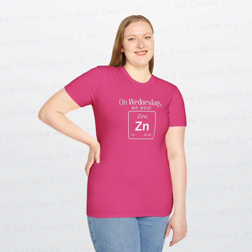 Wednesdays We Wear Zinc - Chemistry Periodic Table Shirt